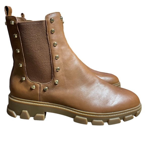 Michael Kors Shoes - MICHAEL MICHAEL KORS Ridley Astor Stud Leather Boot NEW Size 10 Luggage Tan